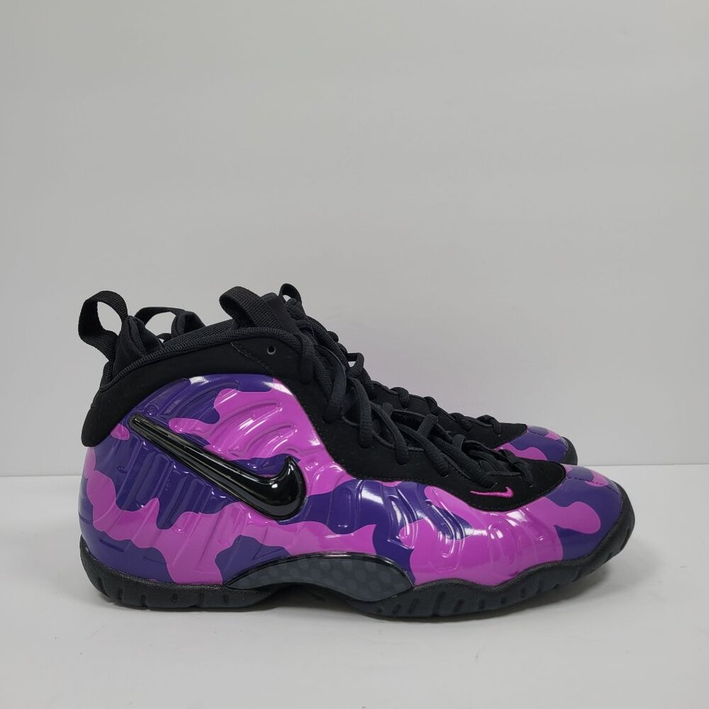 Nike Air Foamposite Pro Youth Purple Blue And Black Camo 644792-012 US Size 7Y